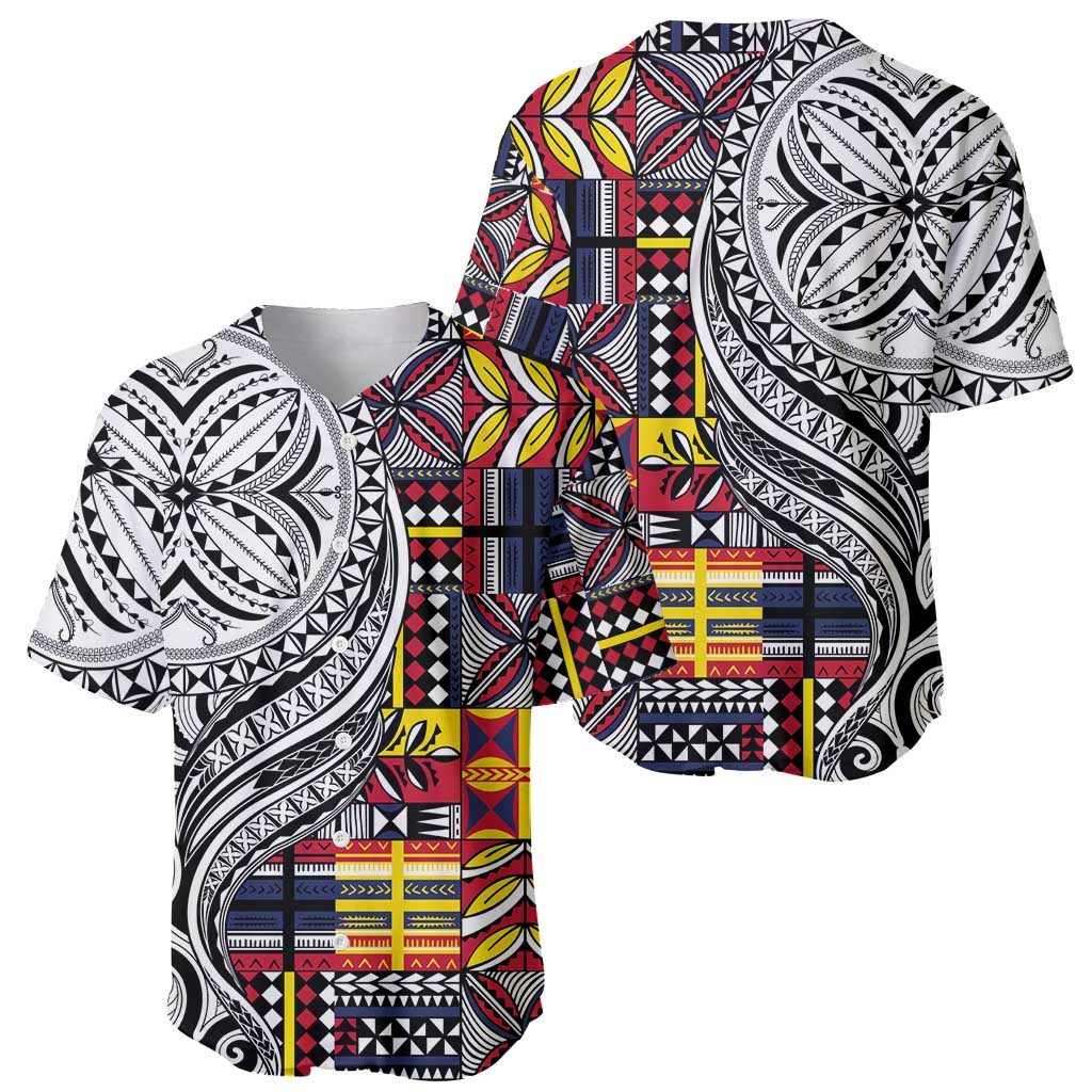 Niue Hiapo and Maori Decoration Tattoos Baseball Jersey - Polynesian Pride