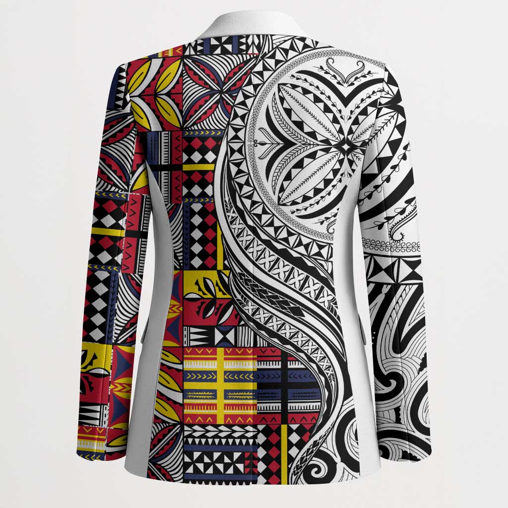 Niue Hiapo and Maori Decoration Tattoos Blazer - Polynesian Pride