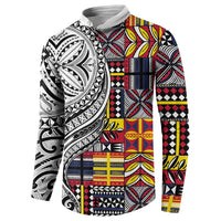 Niue Hiapo and Maori Decoration Tattoos Button Sweatshirt - Polynesian Pride