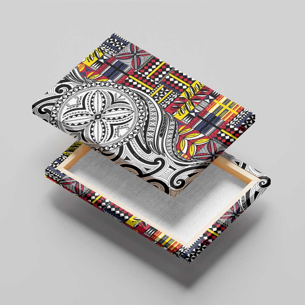 Niue Hiapo and Maori Decoration Tattoos Canvas Wall Art - Polynesian Pride