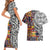 Niue Hiapo and Maori Decoration Tattoos Couples Matching Short Sleeve Bodycon Dress and Hawaiian Shirt - Polynesian Pride