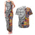 Niue Hiapo and Maori Decoration Tattoos Couples Matching Tank Maxi Dress and Hawaiian Shirt - Polynesian Pride