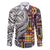 Niue Hiapo and Maori Decoration Tattoos Family Matching Off The Shoulder Long Sleeve Dress and Hawaiian Shirt - Polynesian Pride