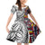 Niue Hiapo and Maori Decoration Tattoos Family Matching Off Shoulder Short Dress and Hawaiian Shirt - Polynesian Pride