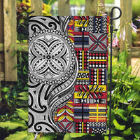 Niue Hiapo and Maori Decoration Tattoos Garden Flag - Polynesian Pride