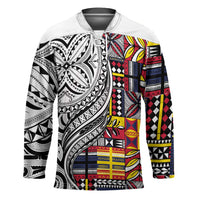 Niue Hiapo and Maori Decoration Tattoos Hockey Jersey - Polynesian Pride