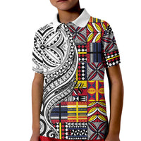 Niue Hiapo and Maori Decoration Tattoos Kid Polo Shirt - Polynesian Pride