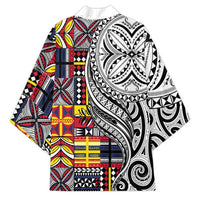 Niue Hiapo and Maori Decoration Tattoos Kimono - Polynesian Pride