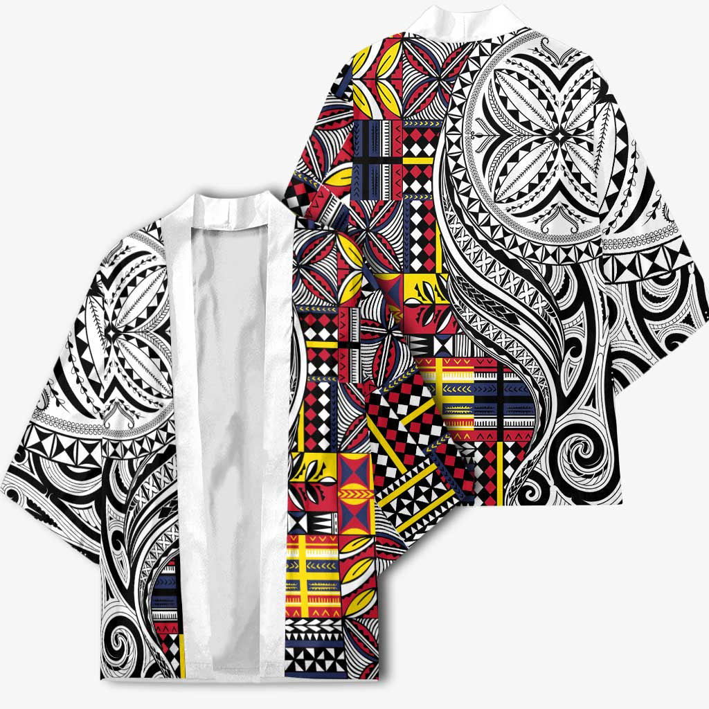 Niue Hiapo and Maori Decoration Tattoos Kimono - Polynesian Pride