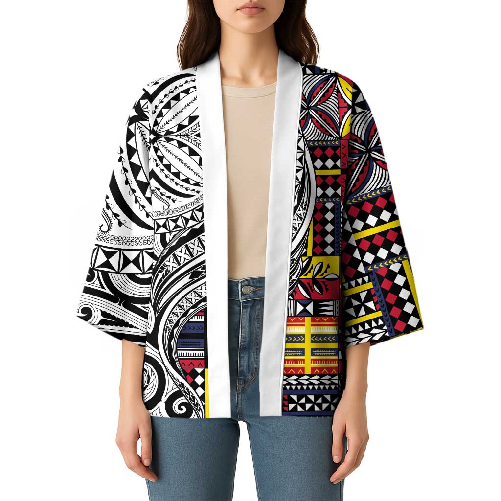 Niue Hiapo and Maori Decoration Tattoos Kimono - Polynesian Pride