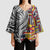 Niue Hiapo and Maori Decoration Tattoos Kimono Sleeve Blouse - Polynesian Pride
