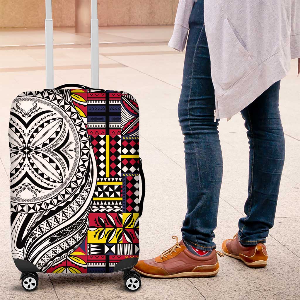 Niue Hiapo and Maori Decoration Tattoos Luggage Cover - Polynesian Pride