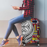 Niue Hiapo and Maori Decoration Tattoos Luggage Cover - Polynesian Pride