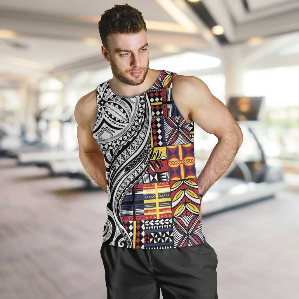 Niue Hiapo and Maori Decoration Tattoos Men Tank Top - Polynesian Pride