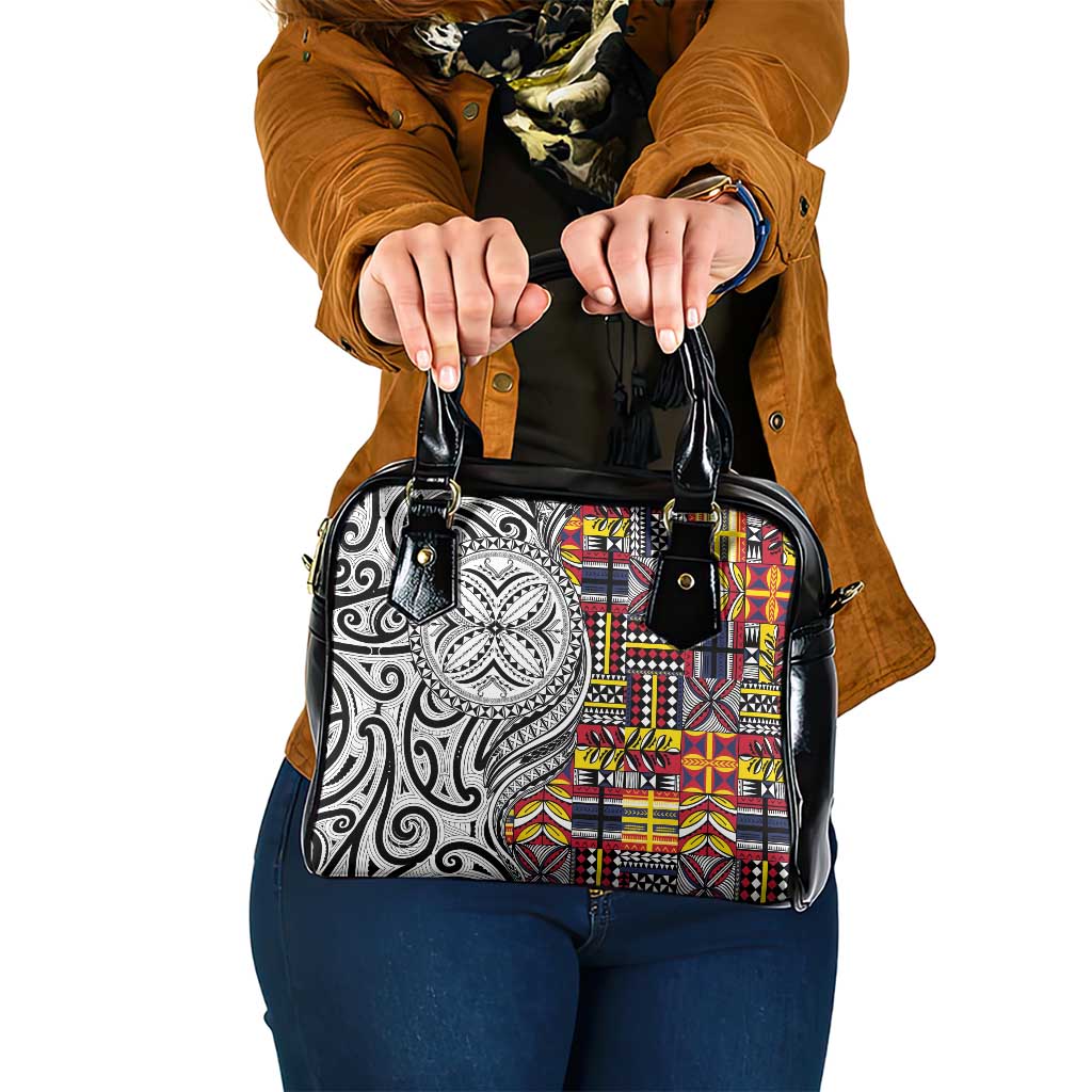 Niue Hiapo and Maori Decoration Tattoos Shoulder Handbag - Polynesian Pride