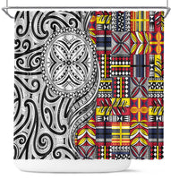 Niue Hiapo and Maori Decoration Tattoos Shower Curtain - Polynesian Pride