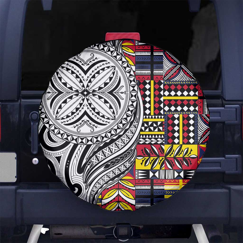 Niue Hiapo and Maori Decoration Tattoos Spare Tire Cover - Polynesian Pride