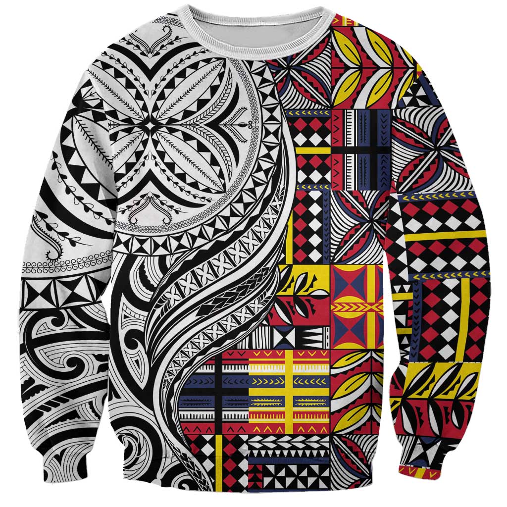 Niue Hiapo and Maori Decoration Tattoos Sweatshirt - Polynesian Pride