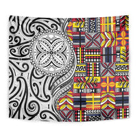 Niue Hiapo and Maori Decoration Tattoos Tapestry - Polynesian Pride