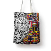 Niue Hiapo and Maori Decoration Tattoos Tote Bag - Polynesian Pride