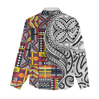 Niue Hiapo and Maori Decoration Tattoos Women Casual Shirt - Polynesian Pride