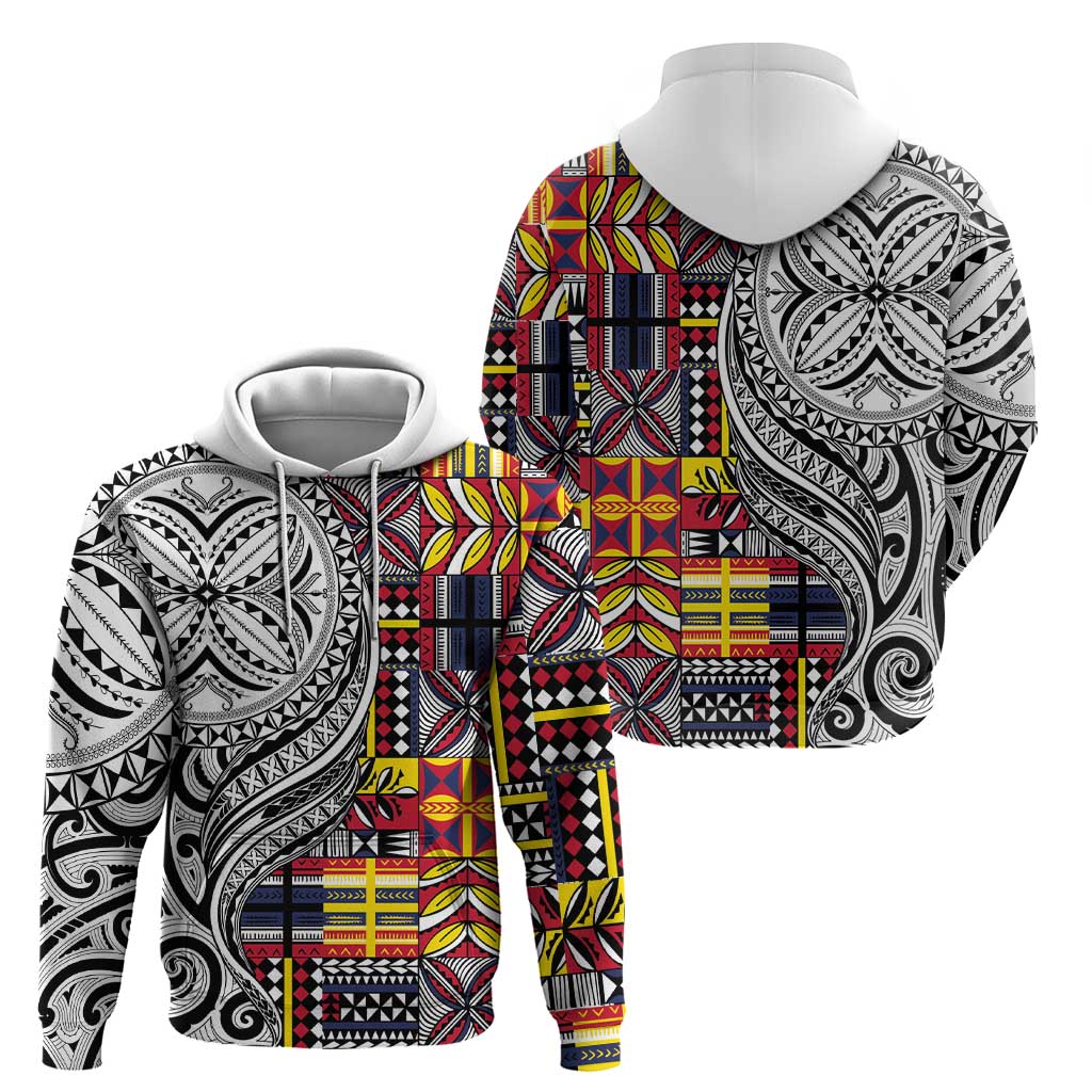 Niue Hiapo and Maori Decoration Tattoos Zip Hoodie - Polynesian Pride