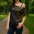 Niue Polynesian Hiapo Tattoo Art Cross Shoulder Shirt Half Style Black Gold Color - Polynesian Pride
