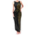 Niue Polynesian Hiapo Tattoo Art Family Matching Tank Maxi Dress and Hawaiian Shirt Half Style Black Gold Color - Polynesian Pride
