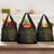 Niue Polynesian Hiapo Tattoo Art Grocery Bag Half Style Black Gold Color - Polynesian Pride
