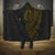 Niue Polynesian Hiapo Tattoo Art Hooded Blanket Half Style Black Gold Color - Polynesian Pride
