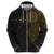 Niue Polynesian Hiapo Tattoo Art Hoodie Half Style Black Gold Color - Polynesian Pride