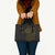 Niue Polynesian Hiapo Tattoo Art Leather Bag Half Style Black Gold Color - Polynesian Pride