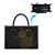 Niue Polynesian Hiapo Tattoo Art Leather Bag Half Style Black Gold Color - Polynesian Pride