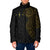 Niue Polynesian Hiapo Tattoo Art Padded Jacket Half Style Black Gold Color - Polynesian Pride