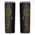 Niue Polynesian Hiapo Tattoo Art Skinny Tumbler Half Style Black Gold Color - Polynesian Pride