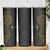 Niue Polynesian Hiapo Tattoo Art Skinny Tumbler Half Style Black Gold Color - Polynesian Pride