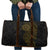 Niue Polynesian Hiapo Tattoo Art Travel Bag Half Style Black Gold Color - Polynesian Pride
