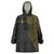 Niue Polynesian Hiapo Tattoo Art Wearable Blanket Hoodie Half Style Black Gold Color - Polynesian Pride