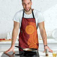 Niue Polynesian Hiapo Tattoo Art Apron Half Style Red Yellow Color - Polynesian Pride