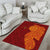 Niue Polynesian Hiapo Tattoo Art Area Rug Half Style Red Yellow Color - Polynesian Pride