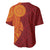 Niue Polynesian Hiapo Tattoo Art Baseball Jersey Half Style Red Yellow Color - Polynesian Pride