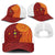 Niue Polynesian Hiapo Tattoo Art Baseball Net Cap Half Style Red Yellow Color - Polynesian Pride