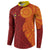 Niue Polynesian Hiapo Tattoo Art Button Sweatshirt Half Style Red Yellow Color - Polynesian Pride