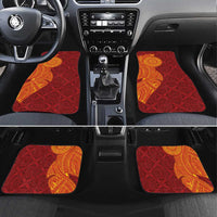 Niue Polynesian Hiapo Tattoo Art Car Mats Half Style Red Yellow Color - Polynesian Pride
