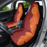 Niue Polynesian Hiapo Tattoo Art Car Seat Cover Half Style Red Yellow Color - Polynesian Pride
