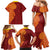 Niue Polynesian Hiapo Tattoo Art Family Matching Mermaid Dress and Hawaiian Shirt Half Style Red Yellow Color - Polynesian Pride