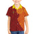 Niue Polynesian Hiapo Tattoo Art Kid Hawaiian Shirt Half Style Red Yellow Color - Polynesian Pride