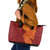 Niue Polynesian Hiapo Tattoo Art Leather Tote Bag Half Style Red Yellow Color - Polynesian Pride