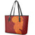 Niue Polynesian Hiapo Tattoo Art Leather Tote Bag Half Style Red Yellow Color - Polynesian Pride
