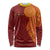 Niue Polynesian Hiapo Tattoo Art Long Sleeve Shirt Half Style Red Yellow Color - Polynesian Pride